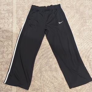 Nike Kids Black Sweatpants with White Side Stripes